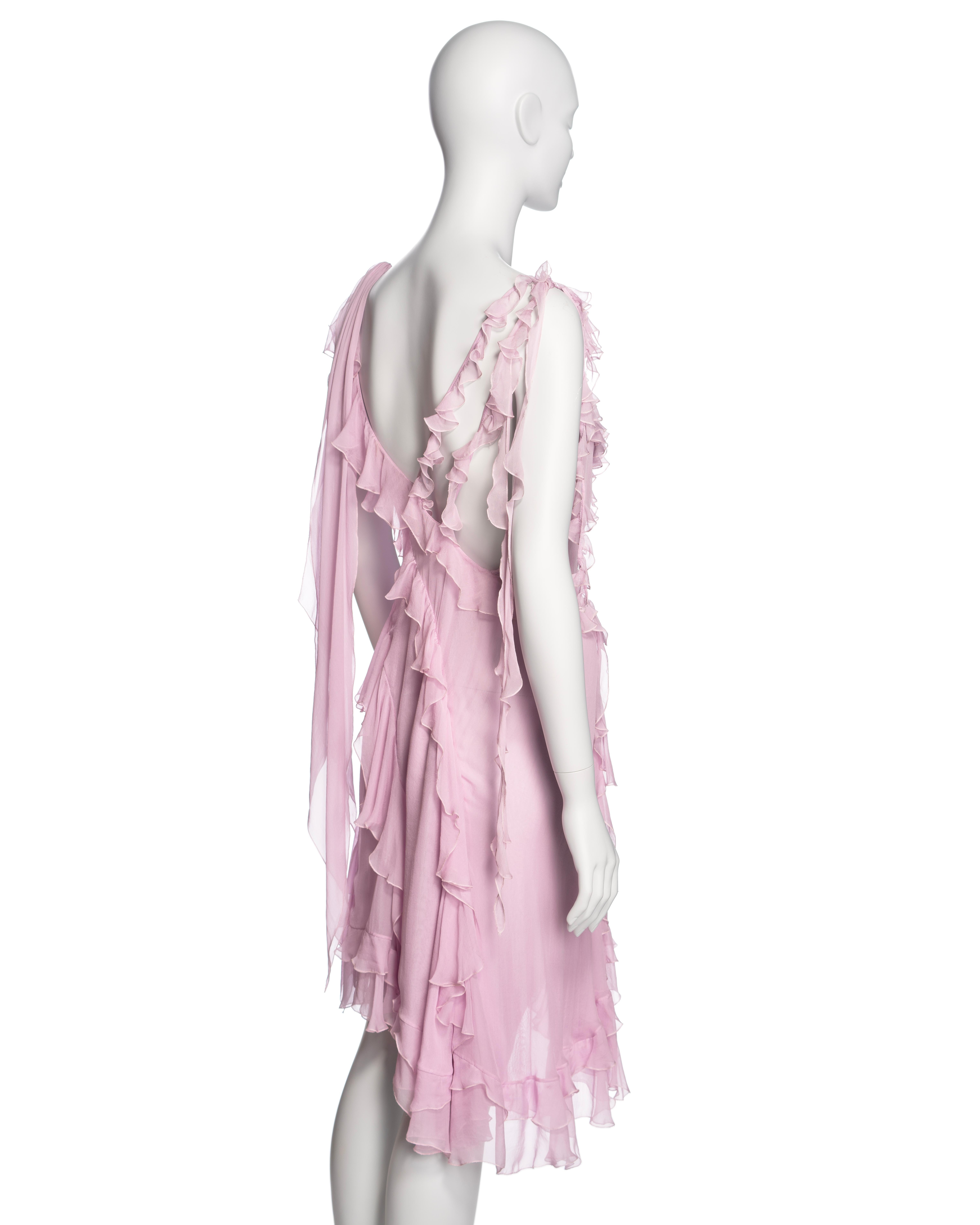 Versace by Donatella Versace Pink Silk Chiffon Summer Dress, SS 2004 2