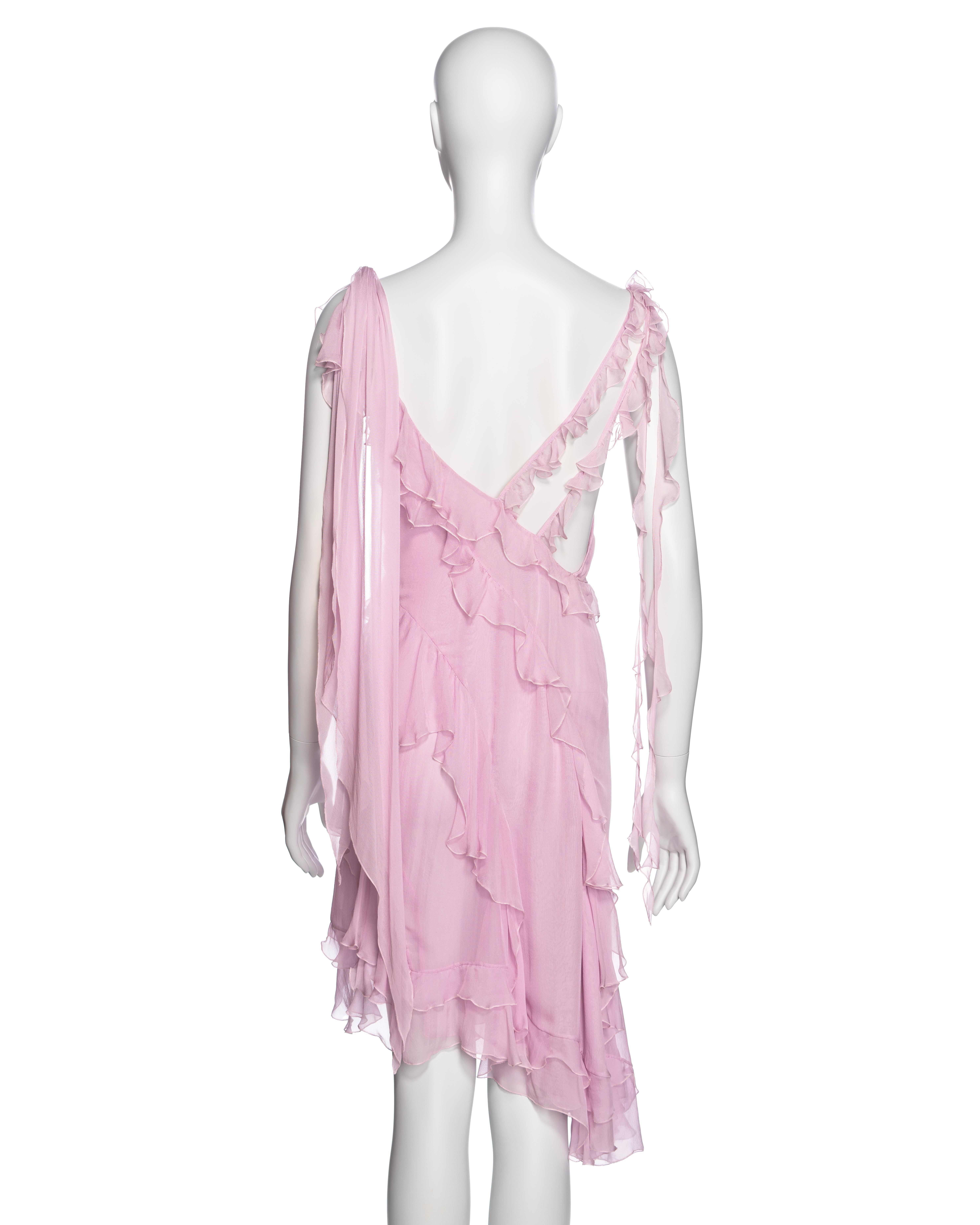 Versace by Donatella Versace Pink Silk Chiffon Summer Dress, SS 2004 4