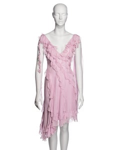 Versace by Donatella Versace Pink Silk Chiffon Summer Dress, SS 2004
