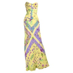 VERSACE by Donatella Versace Vintage Archival S/S 2004 Floral Corset Gown
