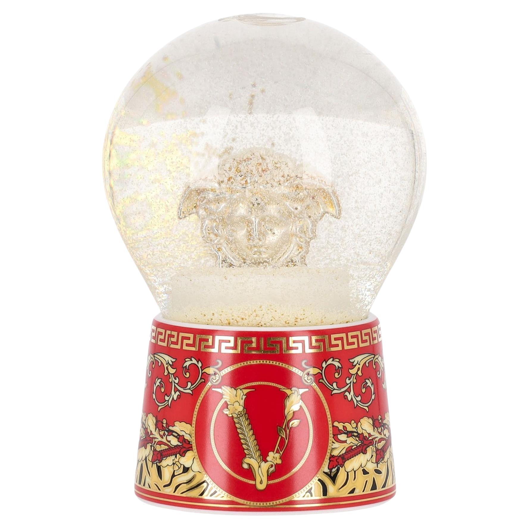 Versace by Rosenthal Medusa-Head Virtus Holiday Snow Globe For Sale