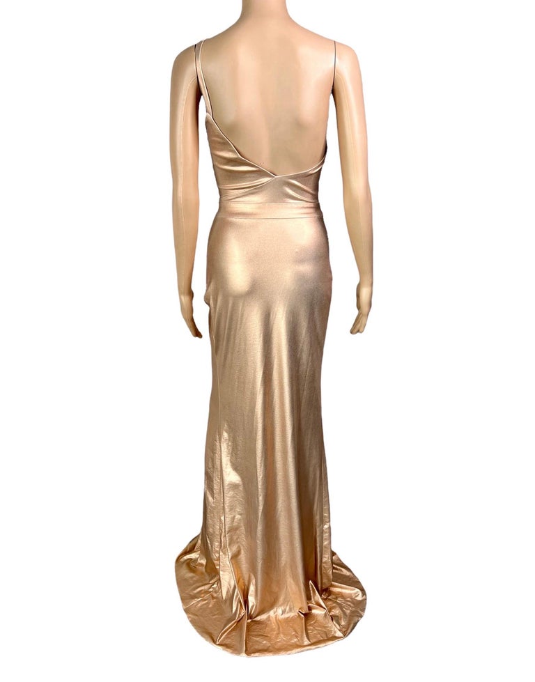 Versace c.2013 Wet Liquid Look Bodycon Metallic Rose Gold Evening Dress Gown For Sale at 1stDibs Versace c.2013 Wet Liquid Look Bodycon Metallic Rose Gold Evening Dress Gown For Sale at 1stDibs