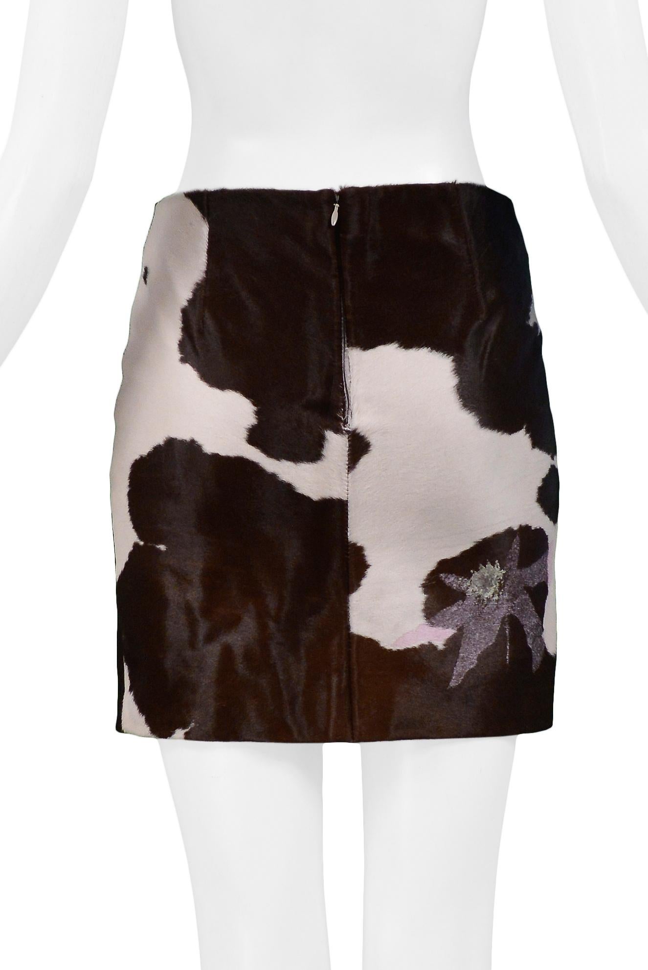 Women's Versace Calf Hair Mini Skirt For Sale