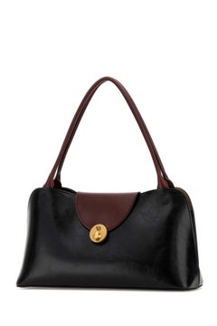 Versace Calf Leather Shoulder Bag — Black