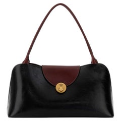 Versace Calf Leather Shoulder Bag — Black