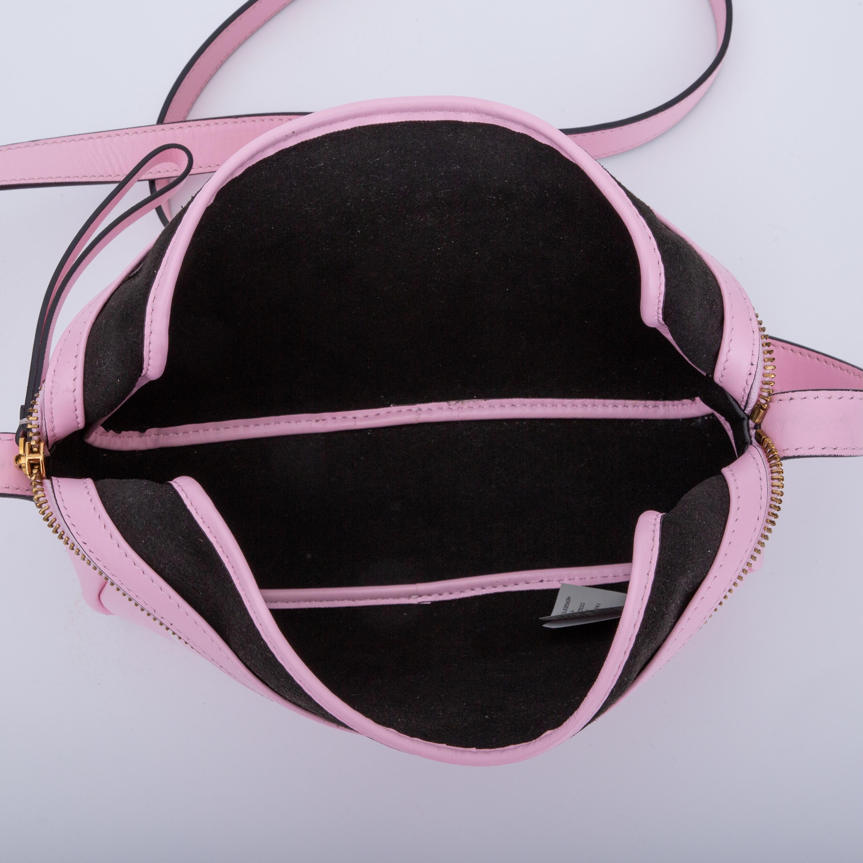 Versace Calfskin Rose Pink Camera Shoulder Bag For Sale 1