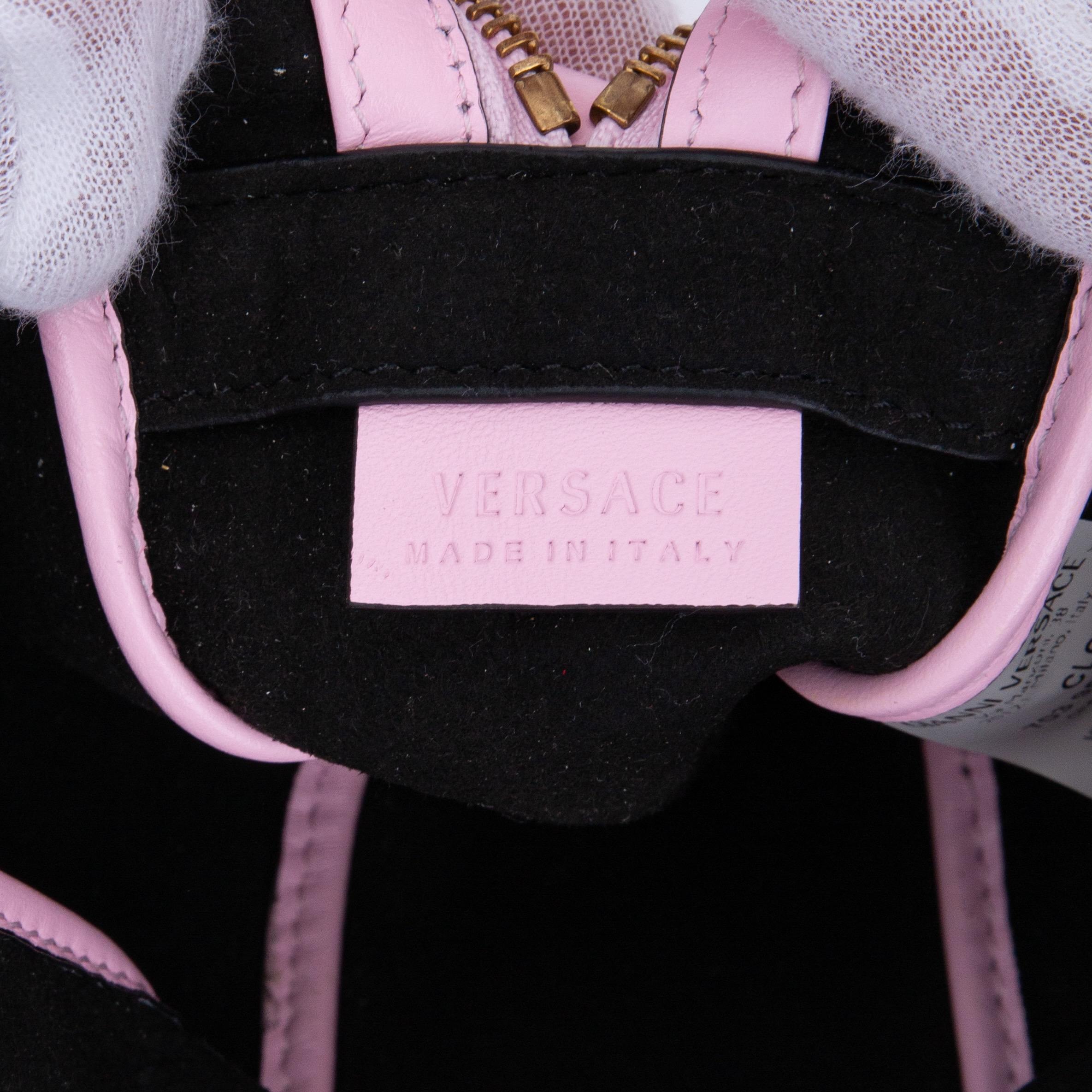 Versace Calfskin Rose Pink Camera Shoulder Bag For Sale 2
