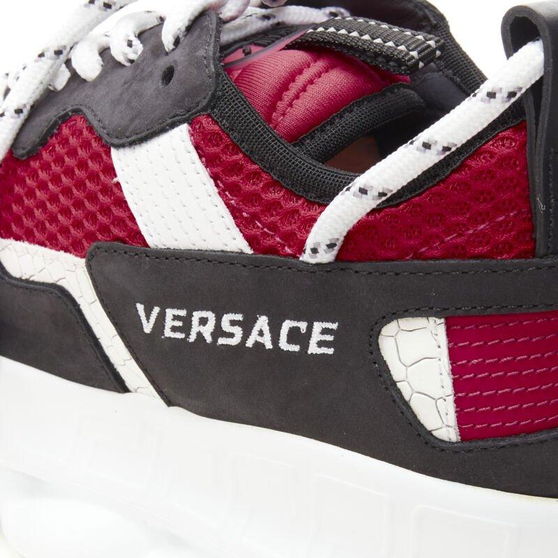 VERSACE Chain Reaction noir daim rouge chunky sneaker EU36 US6 en vente 3
