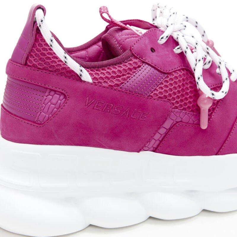 Versace Chain Reaction Blowzy, sneaker bassa in pelle scamosciata rosa EU40.5 in vendita 3