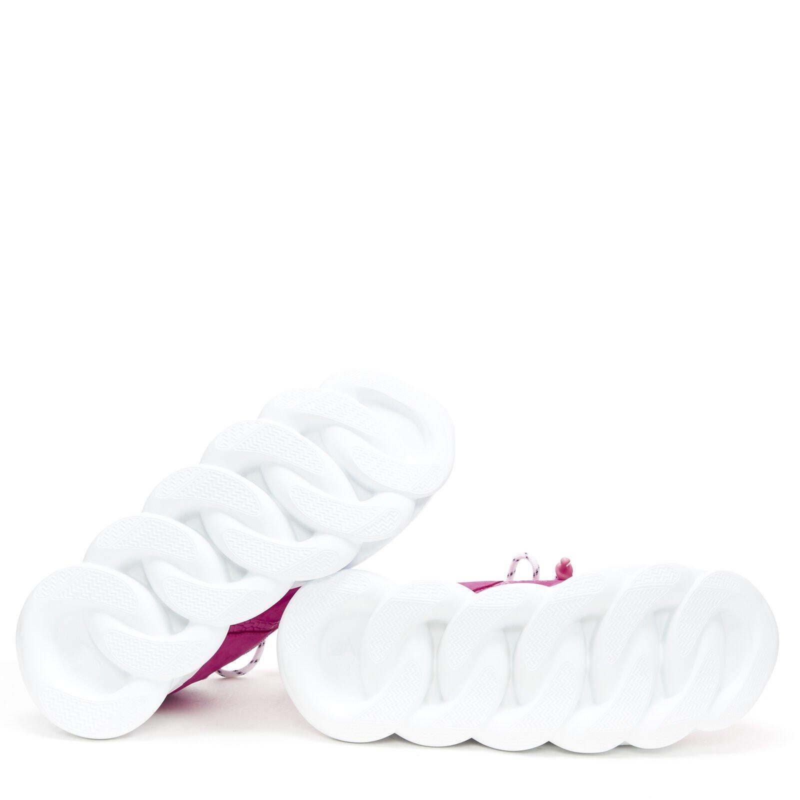 Versace Chain Reaction Blowzy, sneaker bassa in pelle scamosciata rosa EU41.5 in vendita 7