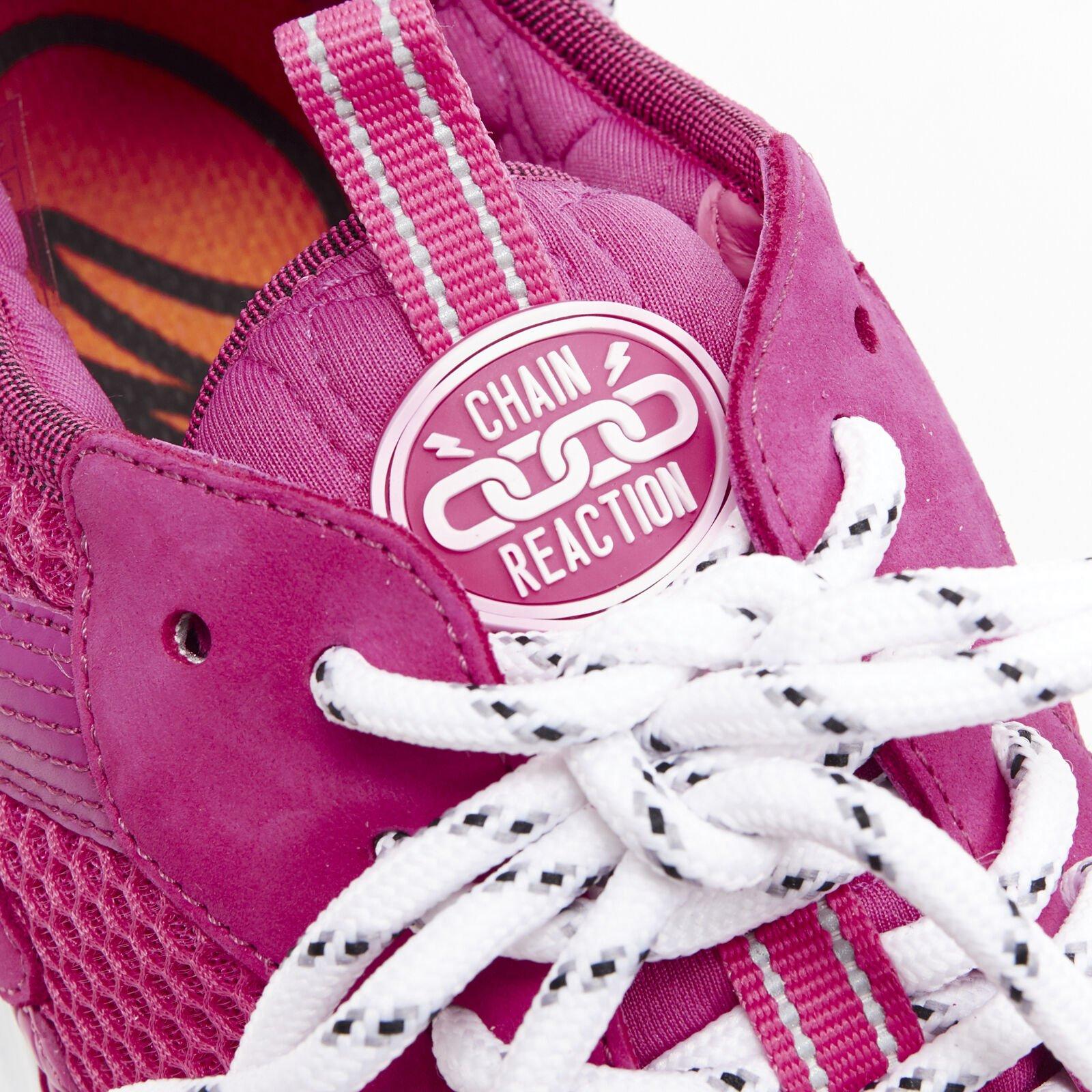 VERSACE Chain Reaction Blowzy all pink suede low top chunky sneaker EU42 en vente 5