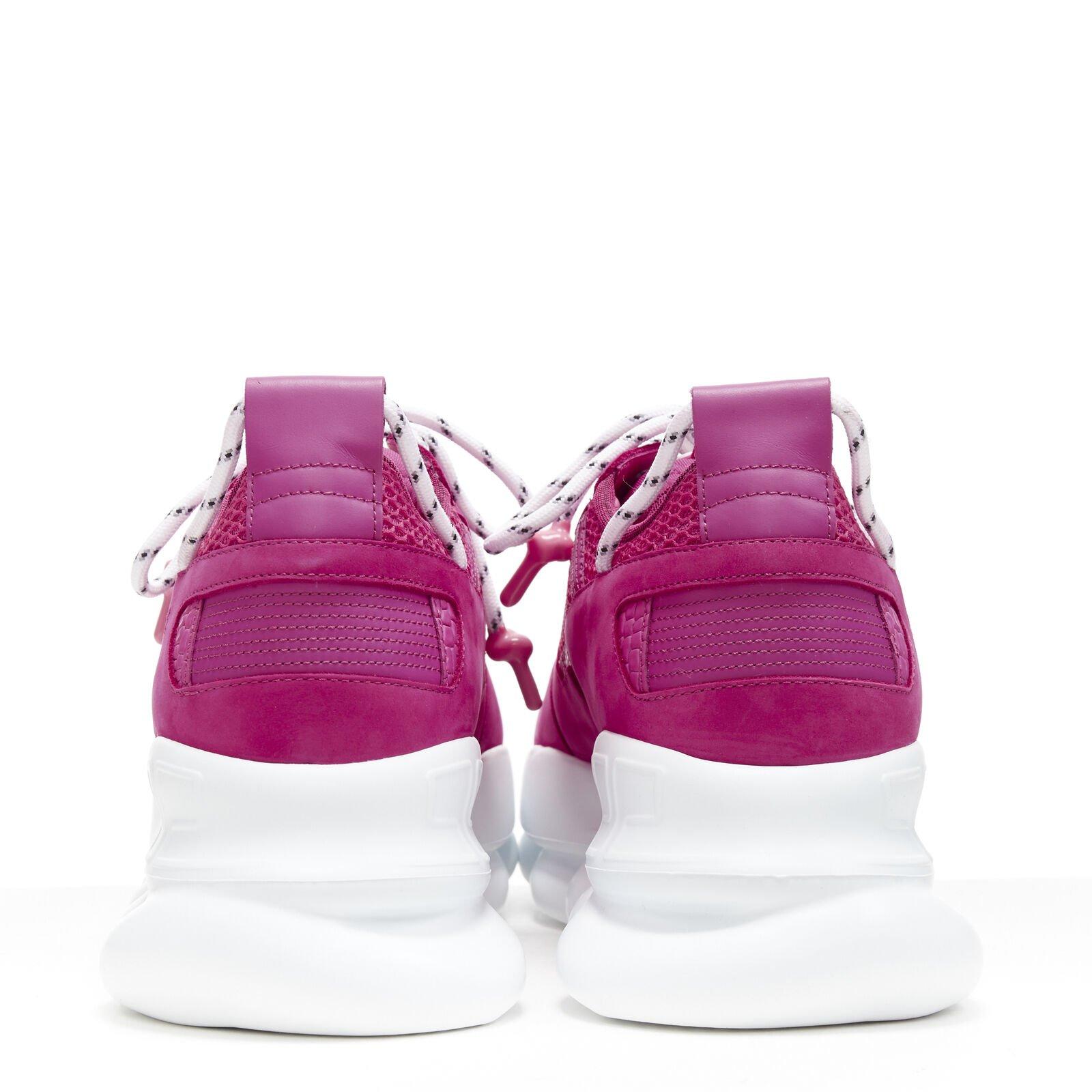 VERSACE Chain Reaction Blowzy all pink suede low top chunky sneaker EU42 Pour hommes en vente