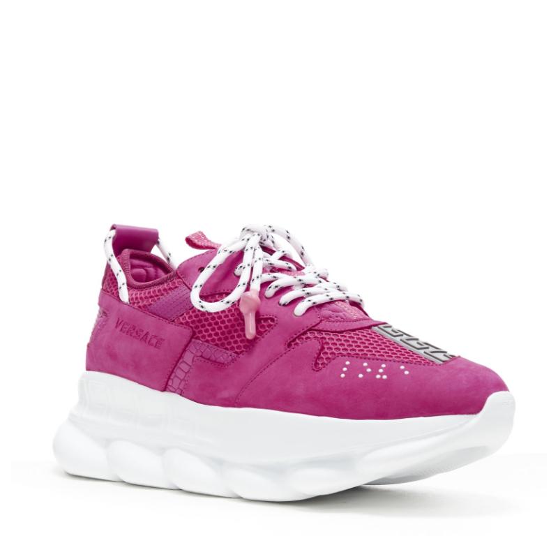 VERSACE Chain Reaction Blowzy rose daim baskets chunky EU43 US10
Référence : TGAS/C00965
Marque : Versace
Concepteur : Salehe Bembury
Modèle : Réaction en chaîne
MATERIAL : Cuir, plastique
Couleur : Rose, Whiting
Motif : Solide
Fermeture :