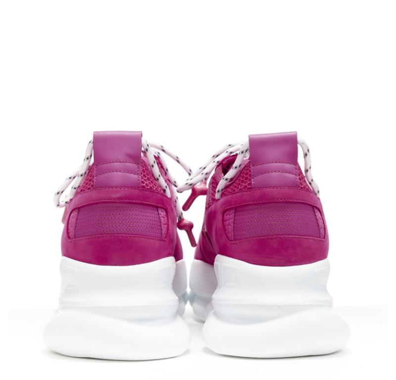 VERSACE Chain Reaction Blowzy rose daim baskets chunky EU43 US10 Pour hommes en vente