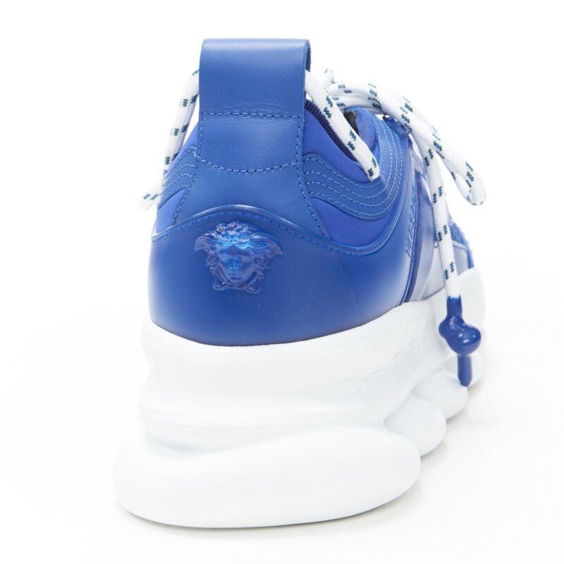 VERSACE Chain Reaction Bluette 2 weiß Mesh Wildleder klobig Sneaker EU39 US6 im Angebot 5