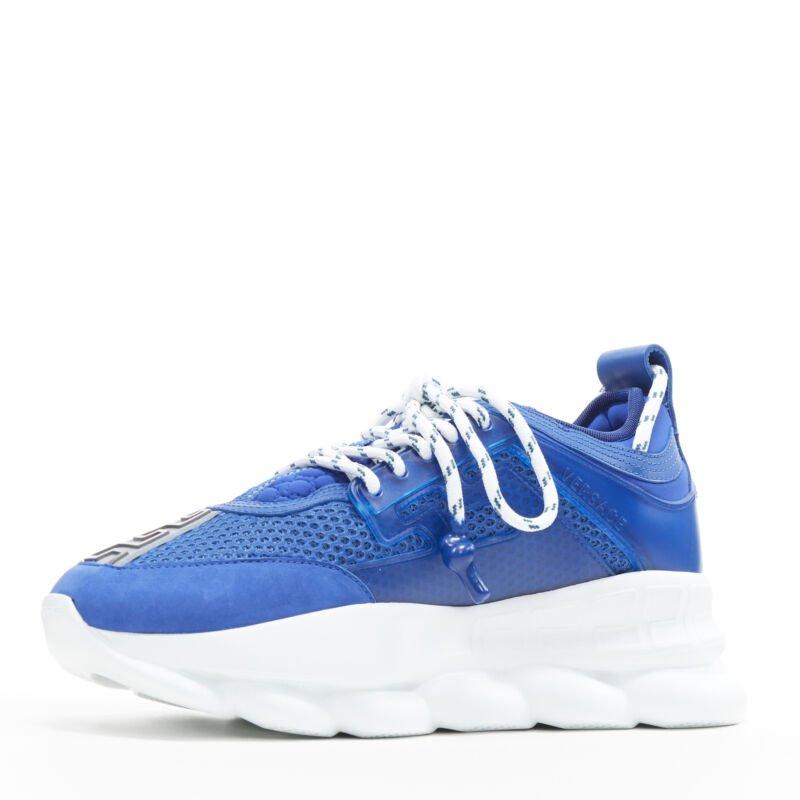 VERSACE Chain Reaction Bluette 2 weiß Mesh Wildleder klobig Sneaker EU39 US6 im Zustand „Neu“ im Angebot in Hong Kong, NT