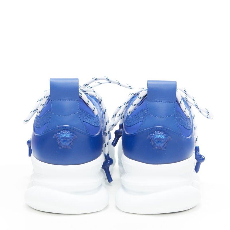 VERSACE Chain Reaction Bluette 2 weiß Mesh Wildleder klobig Sneaker EU39 US6 Herren im Angebot