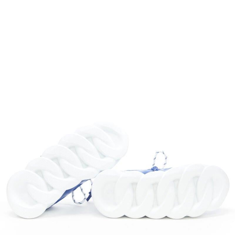 VERSACE Chain Reaction Bluette 2 weiß Mesh Wildleder klobig Sneaker EU39 US6 im Angebot 1