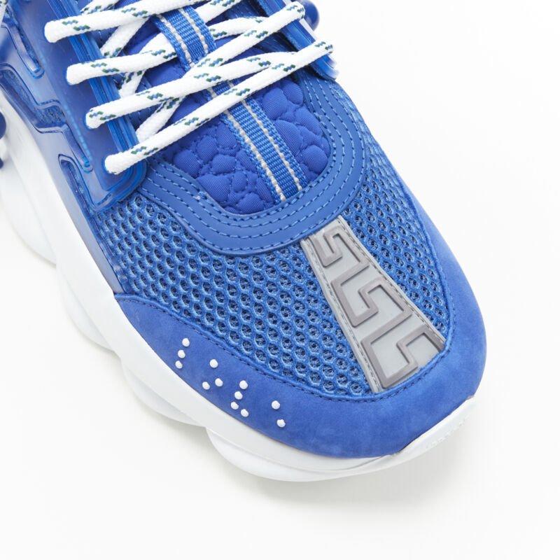 VERSACE Chain Reaction Bluette 2 weiß Mesh Wildleder klobig Sneaker EU39 US6 im Angebot 2