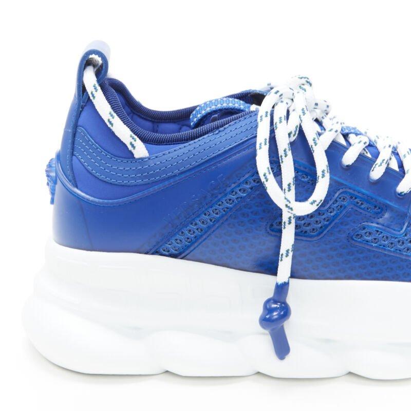 VERSACE Chain Reaction Bluette 2 weiß Mesh Wildleder klobig Sneaker EU39 US6 im Angebot 4