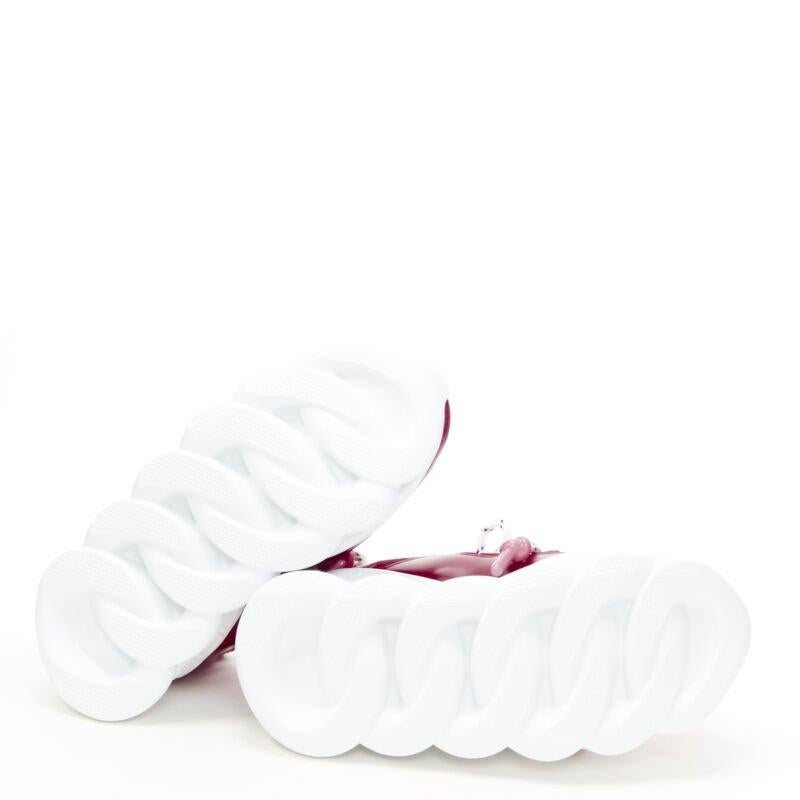 VERSACE Chain Reaction fuschia rose blanc chunky sneaker EU36 US6 en vente 6
