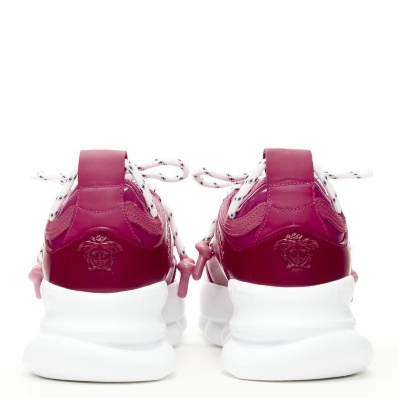 VERSACE Chain Reaction fuschia rose blanc chunky sneaker EU36 US6 Pour femmes en vente