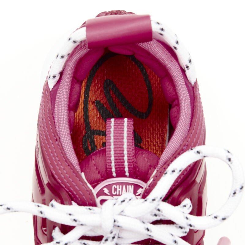 VERSACE Chain Reaction fuschia rose blanc chunky sneaker EU36 US6 en vente 4