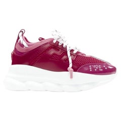 VERSACE Chain Reaction fuschia pink white chunky sneaker EU38 US8