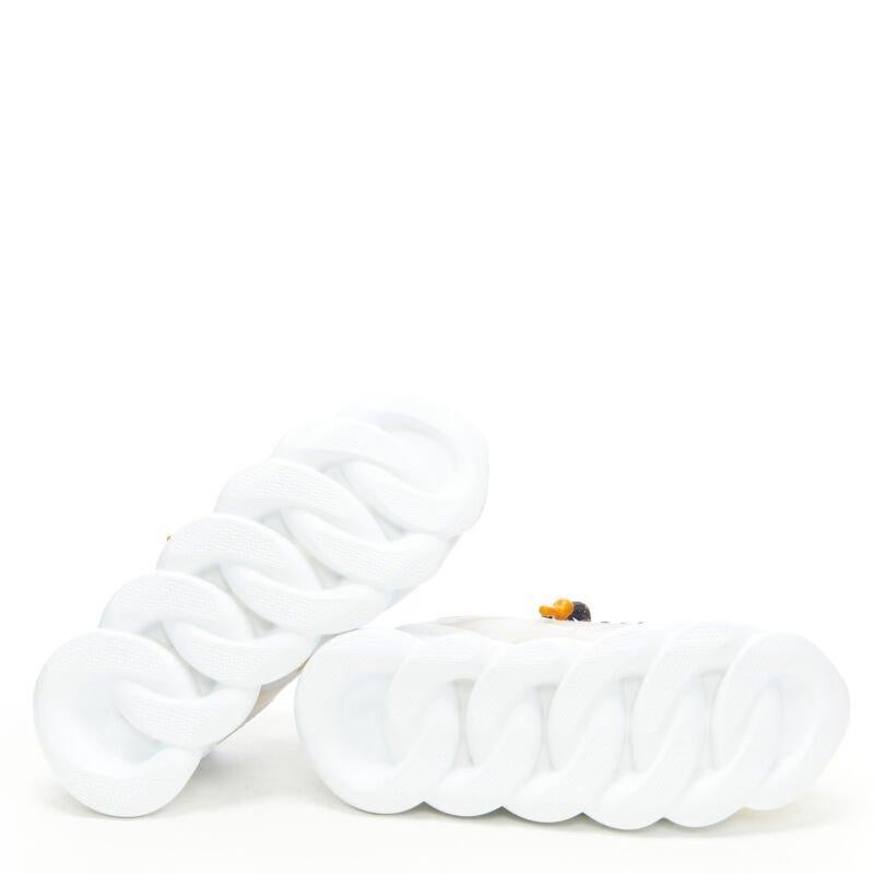 Versace Chain Reaction or Barocco twill jaune bleu daim sneaker EU40 US7 en vente 1
