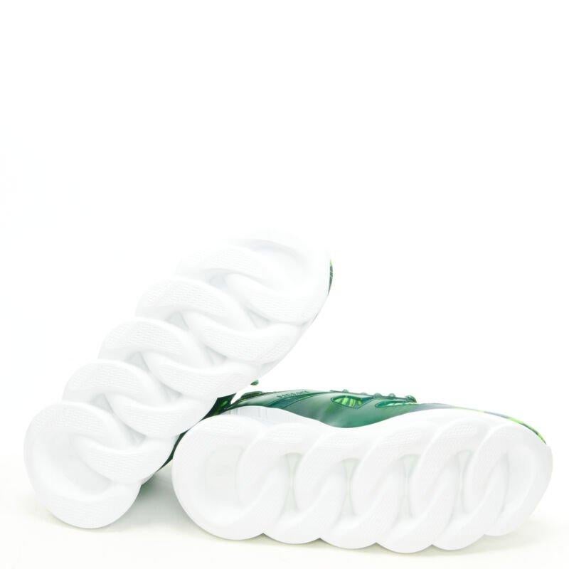 VERSACE Chain Reaction Jungle Print vert chunky sole sneaker EU38 US8 en vente 4