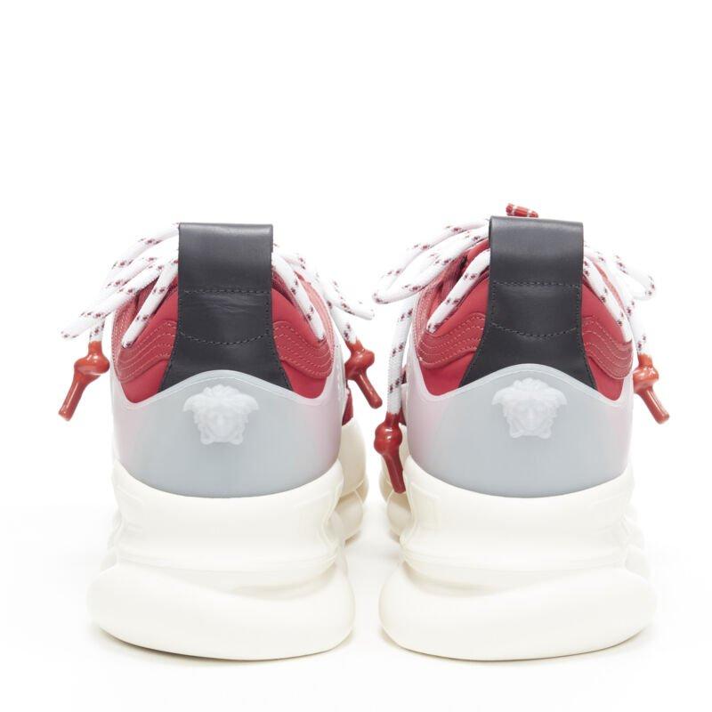 VERSACE Chain Reaction Rouge Wild Leopard low chunky sneaker EU38 US5 Pour hommes en vente