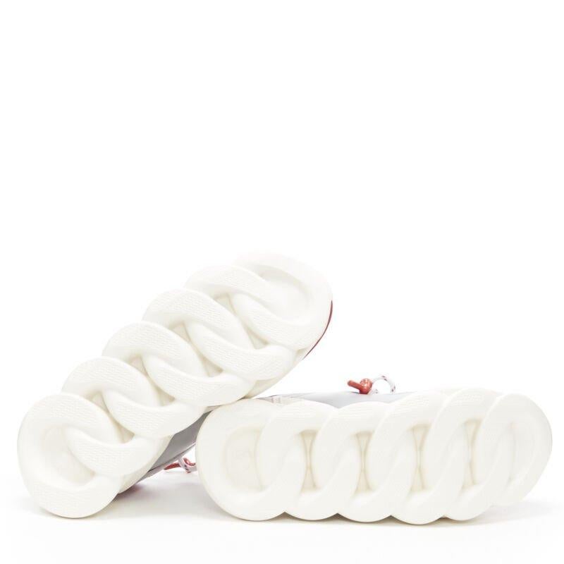 VERSACE Chain Reaction Rouge Wild Leopard low chunky sneaker EU38 US5 en vente 1