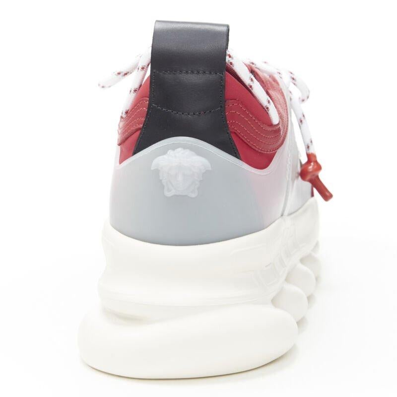 VERSACE Chain Reaction Rouge Wild Leopard low chunky sneaker EU38 US5 en vente 4