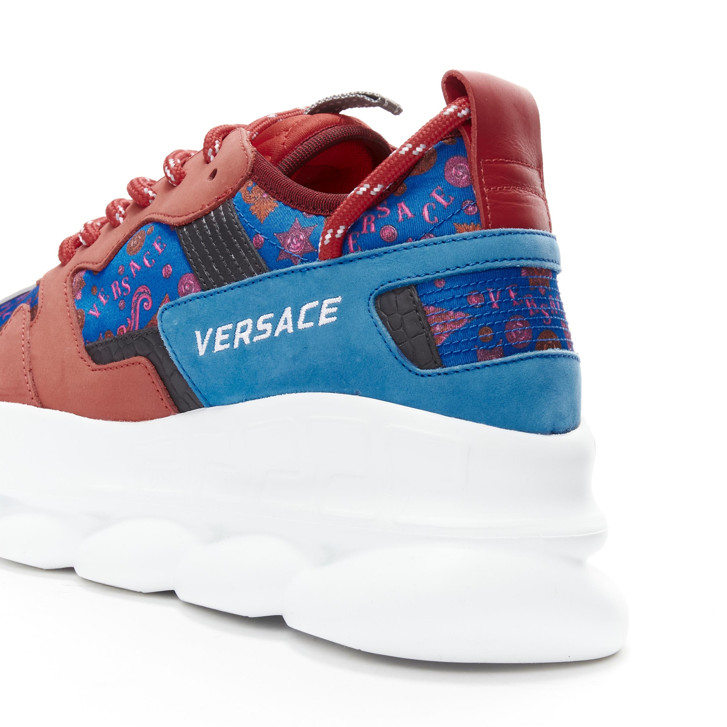 VERSACE Chain Reaction Salehe Bembury Red Medallion blue sneaker EU40.5 For Sale 5
