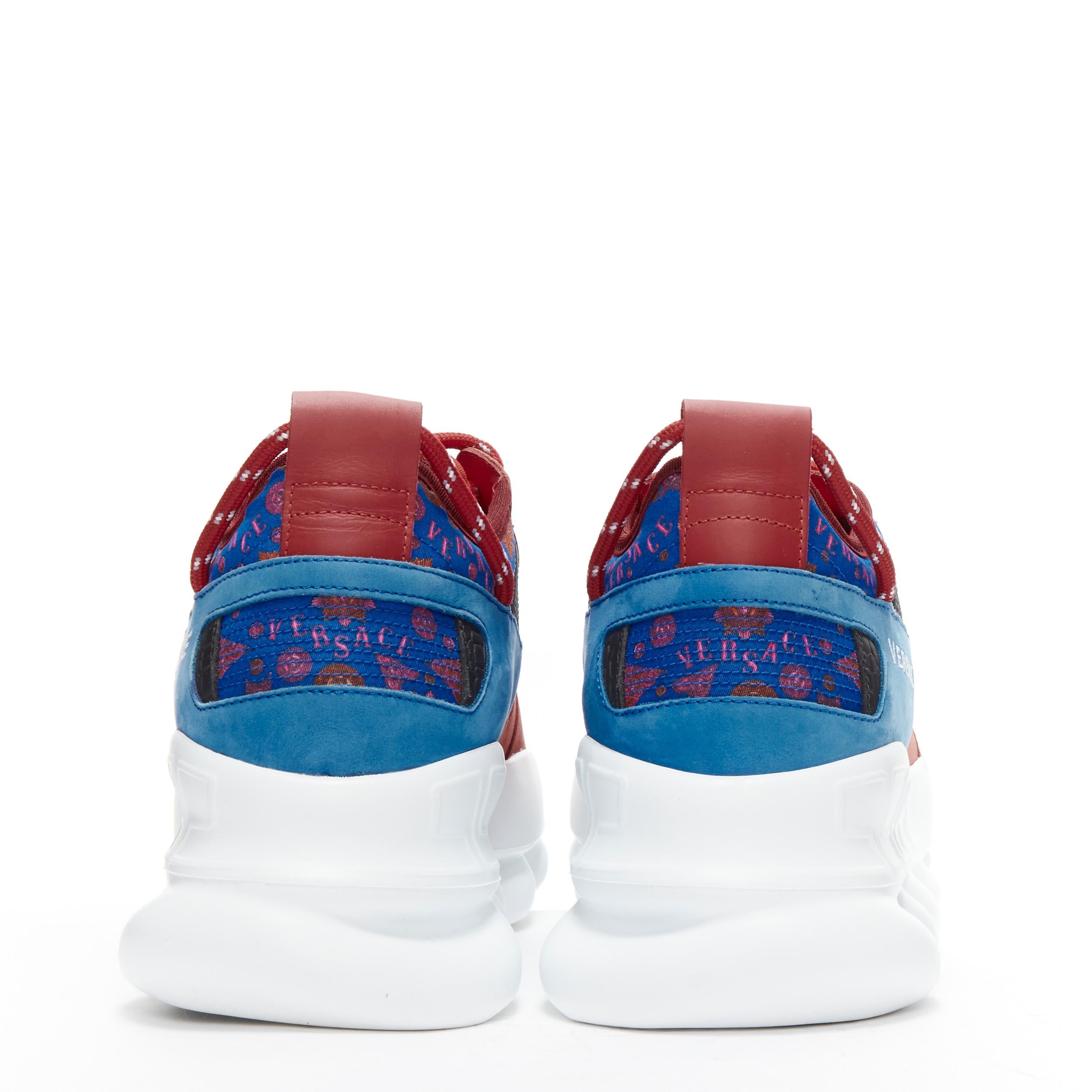 Men's VERSACE Chain Reaction Salehe Bembury Red Medallion blue sneaker EU40.5 For Sale