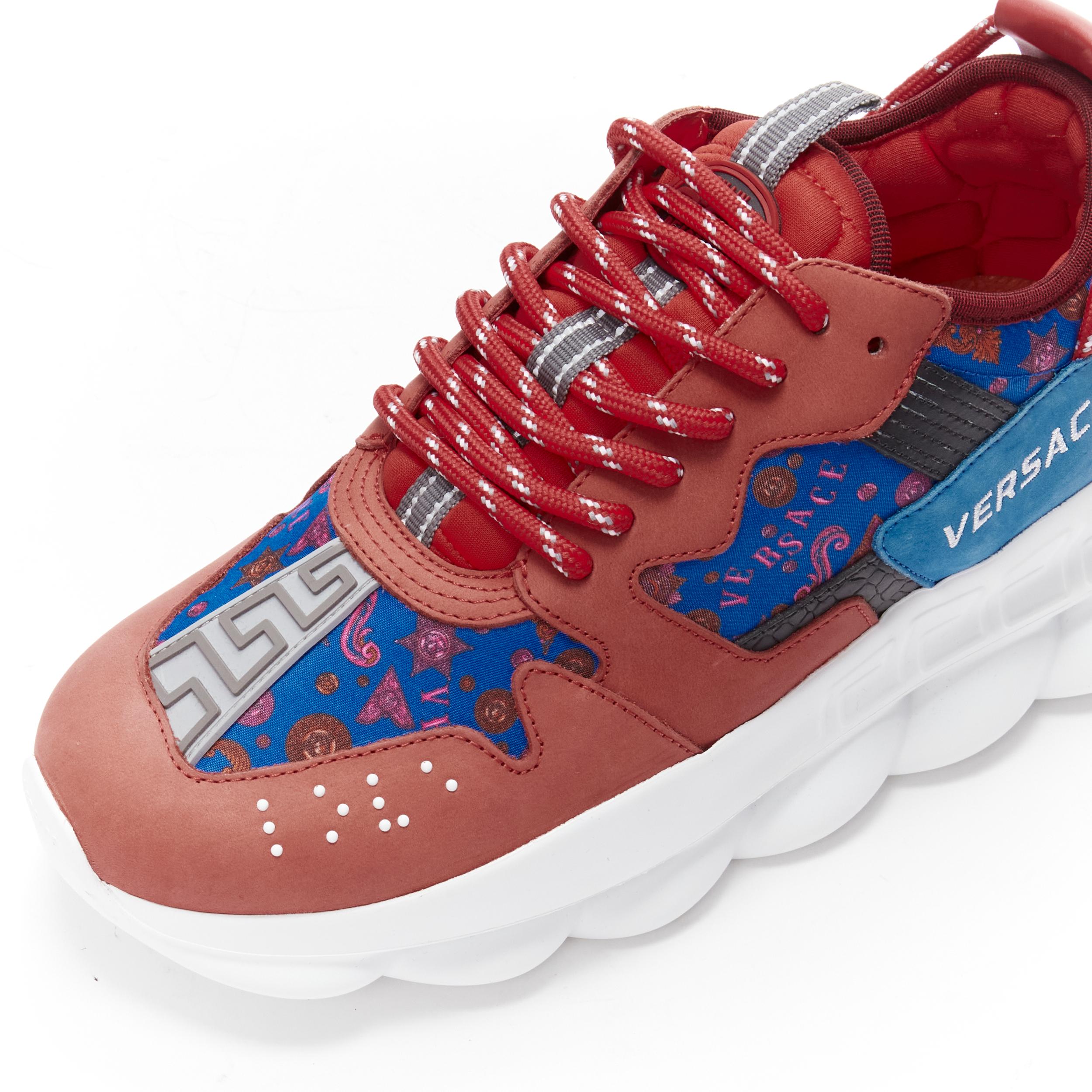 VERSACE Chain Reaction Salehe Bembury Red Medallion blue sneaker EU40.5 For Sale 4