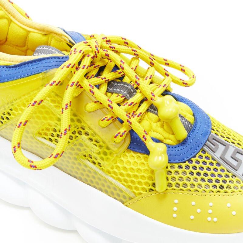 VERSACE Chain Reaction yellow blue low top chunky sole dad sneaker EU38 US8 4