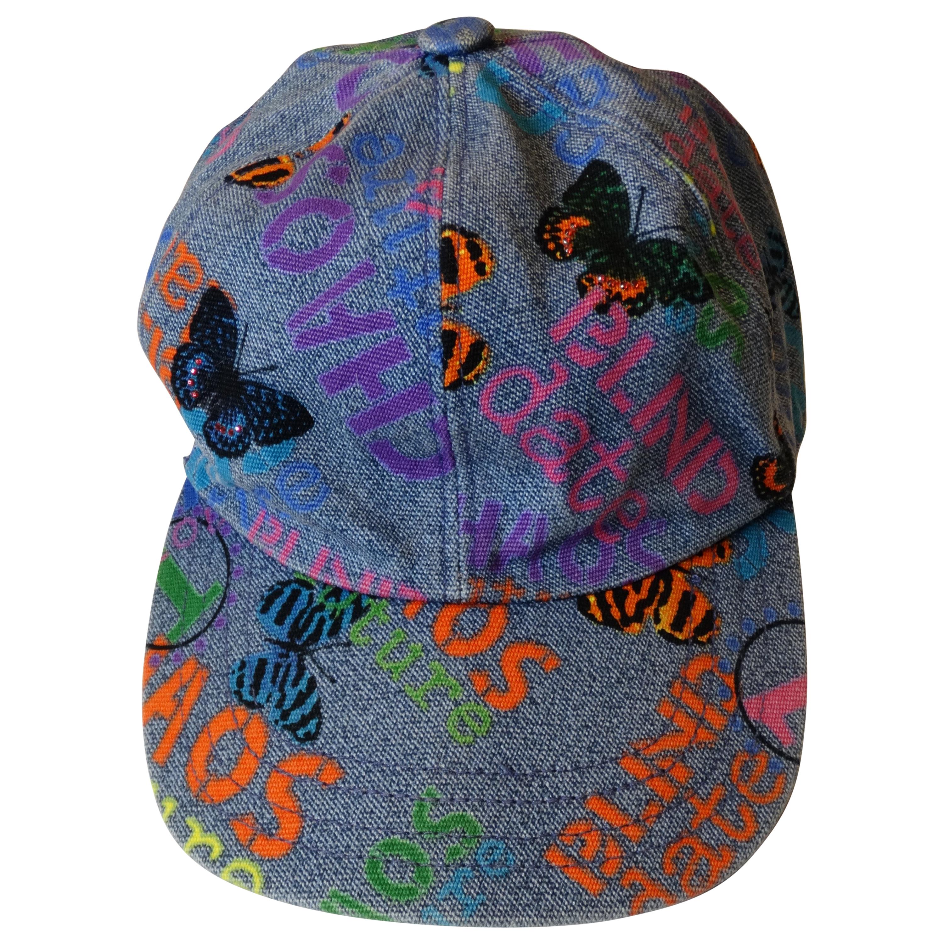 Versace "Chaos" Blind Date Denim Hat  For Sale