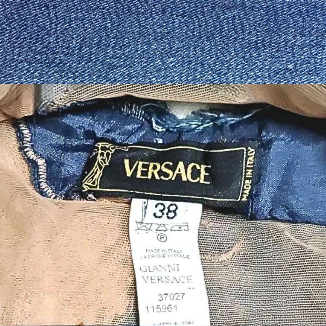 Versace Chaos Couture Embellished Denim Dress Spring/Summer 2005  Size 38IT In Good Condition In Saint Petersburg, FL