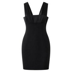 Versace Chiffon Träger Schwarz Body Con Kleid IT42/UK10