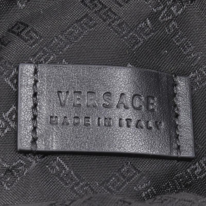 VERSACE Clash Demi Medusa gold silver split black leather neck crossbody bag 6