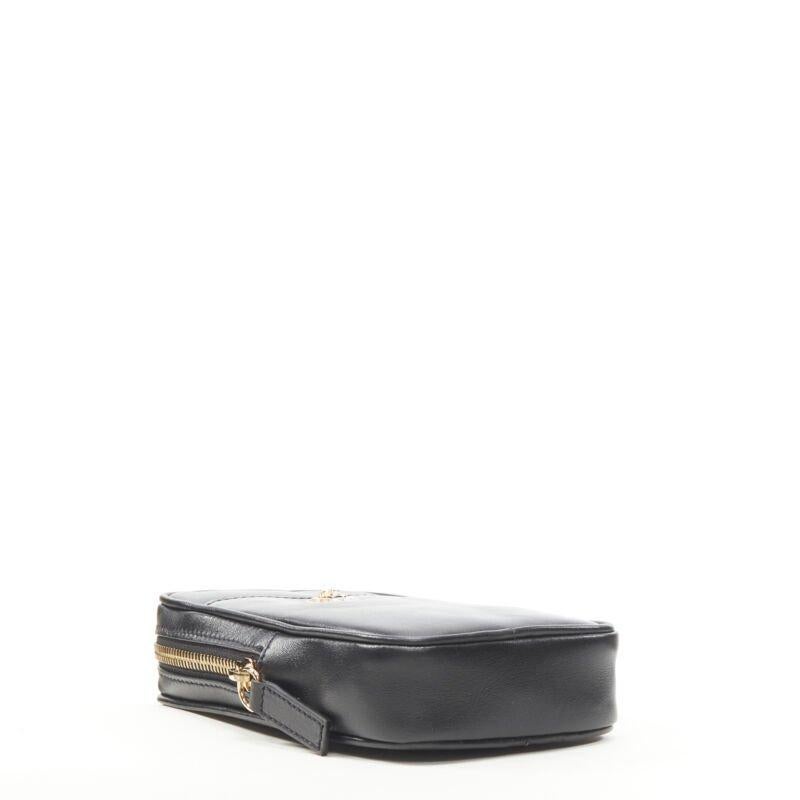 VERSACE Clash Demi Medusa gold silver split black leather neck crossbody bag For Sale 2