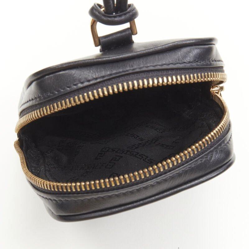 VERSACE Clash Demi Medusa gold silver split black leather neck crossbody bag For Sale 4