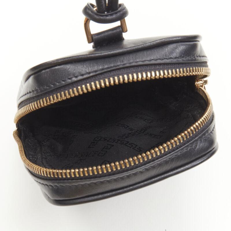 VERSACE Clash Demi Medusa gold silver split black leather neck crossbody bag For Sale 5