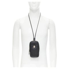 VERSACE The Clash Demi Medusa or silver split black leather crossbody bag