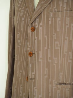 Gianni Versace Vintage Greek Geometric Blazer Size 52 Made in Italy