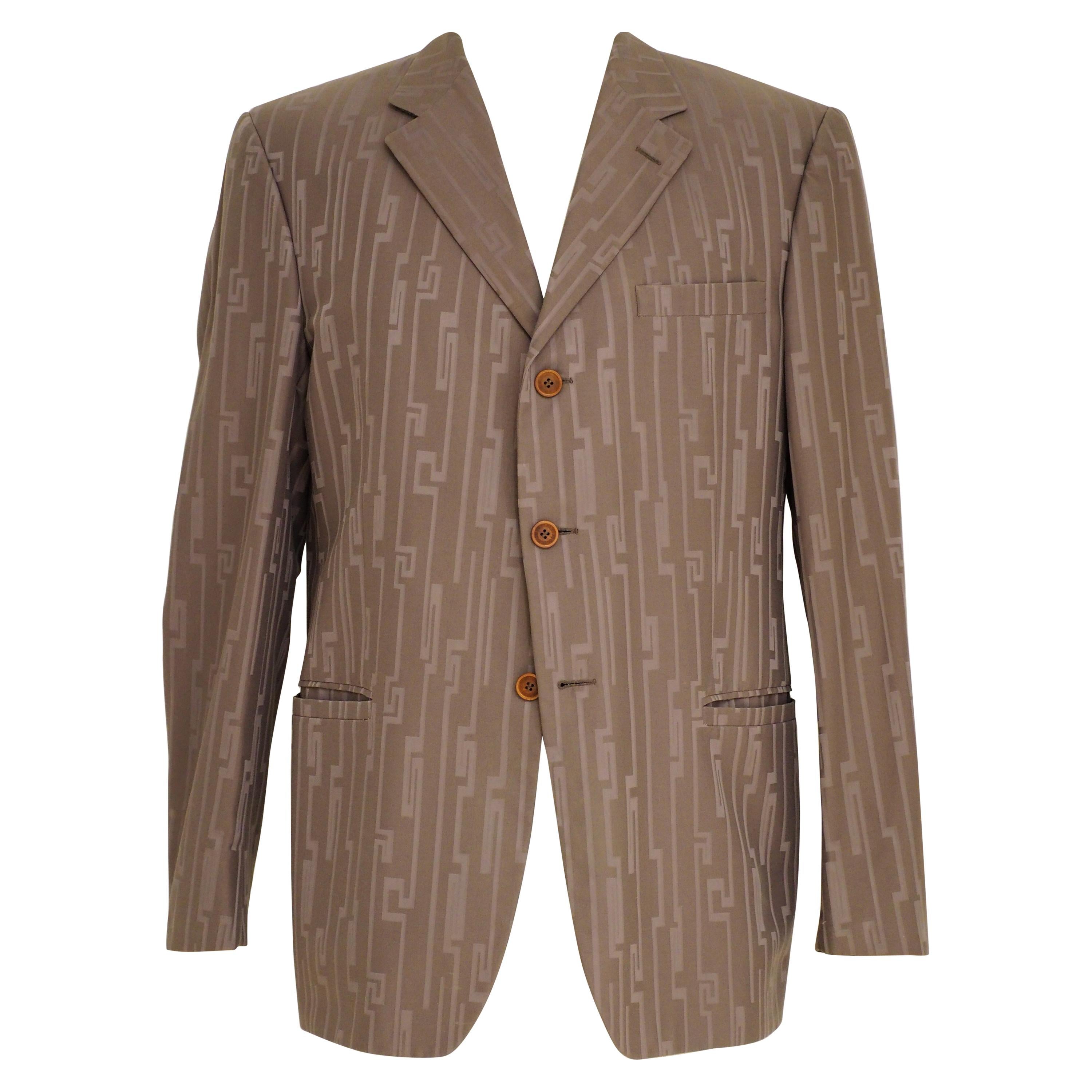 Versace classic greek geometric blazer For Sale