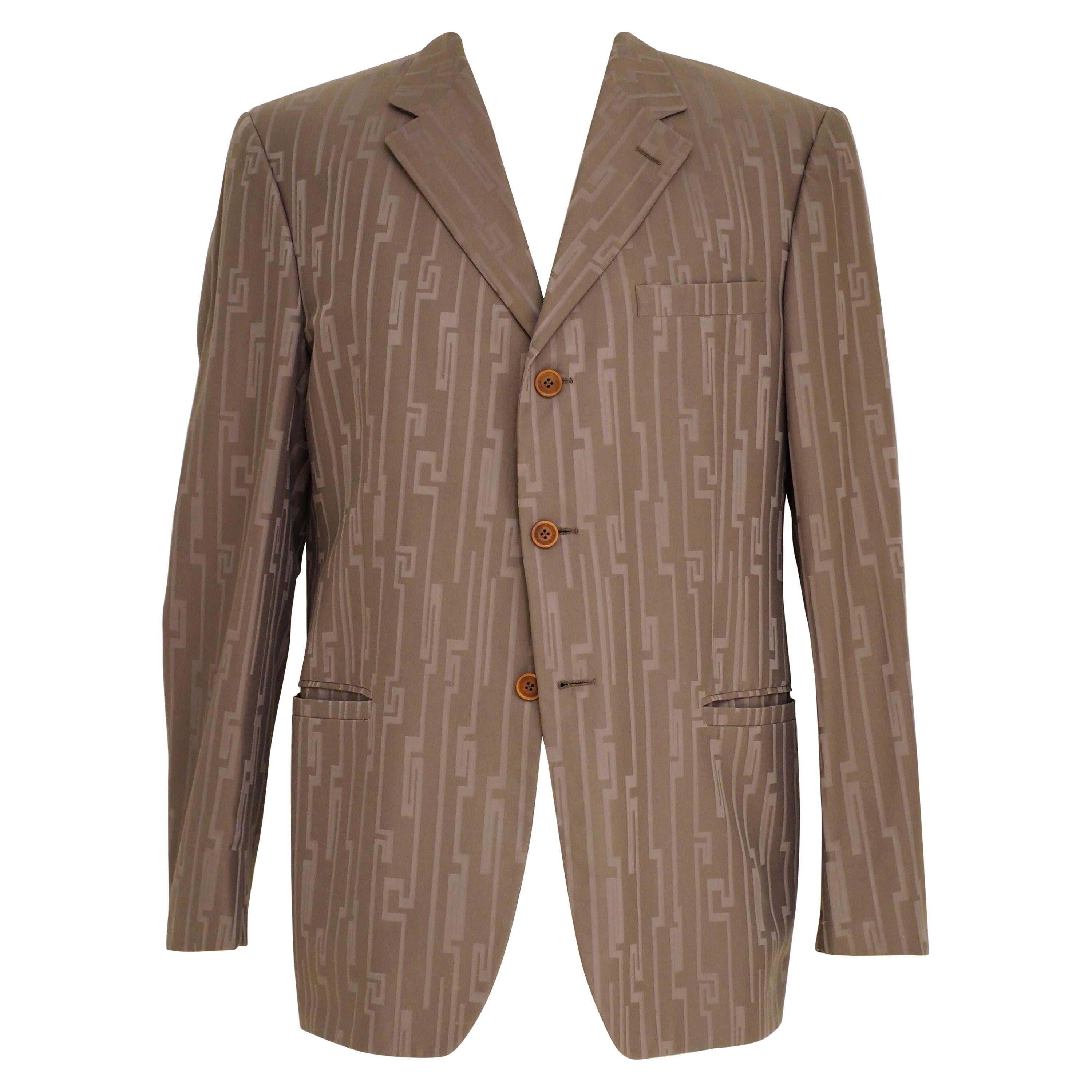 Versace classic greek geometric blazer  For Sale