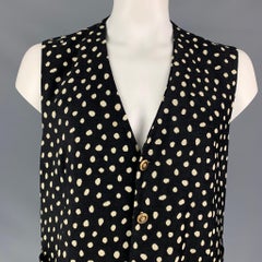 VERSACE CLASSIC Size 46 Black & White Dots Viscose Blend Vest