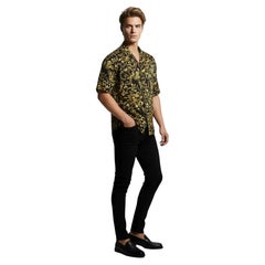 VERSACE Classic V2, 100% Silk, Baroque Print, Short Sleeve Shirt, 1990s